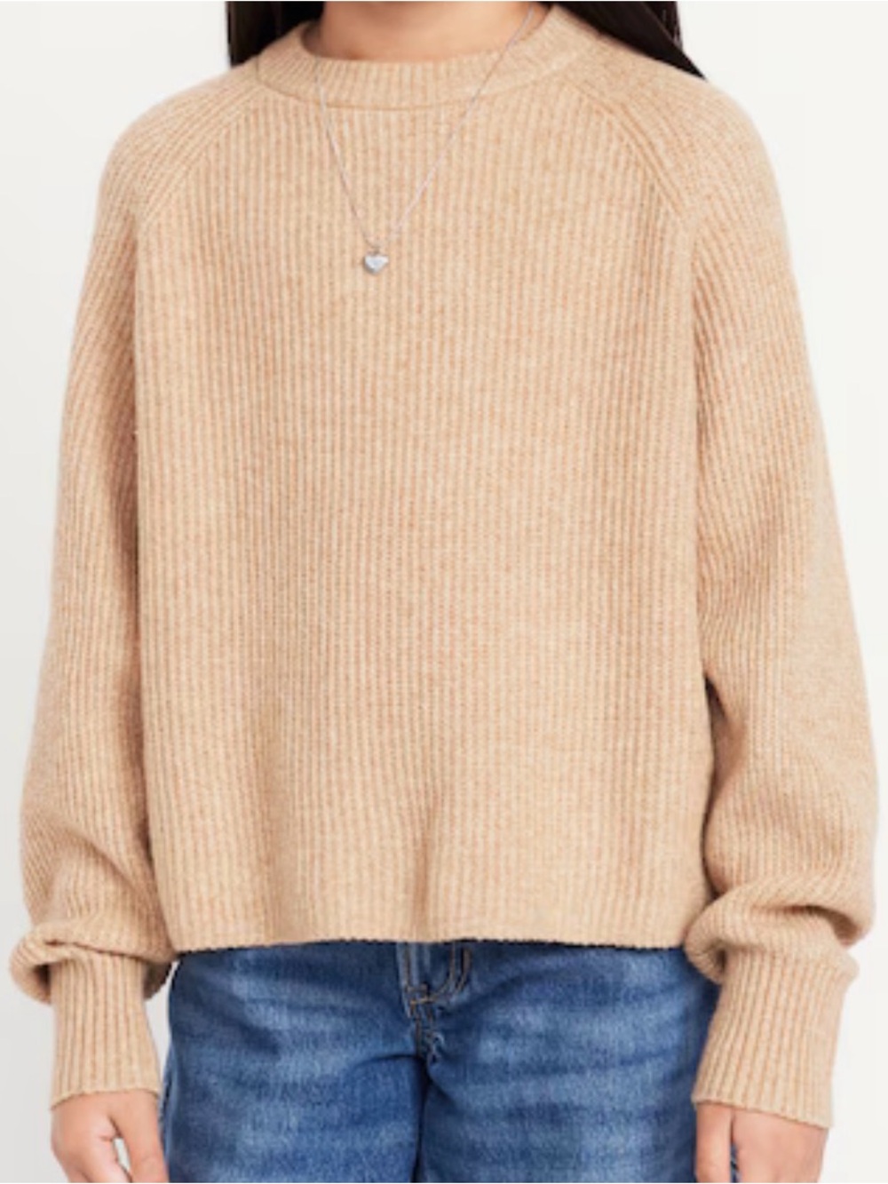 Old Navy Camel Ribbed Crewneck Sweater